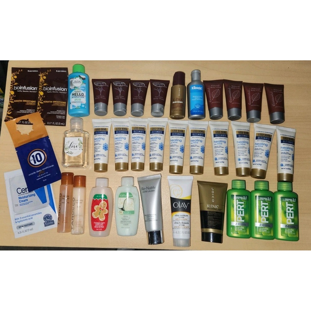 LOT 35 NEW Hair/Skin Travel/Trial Size NAME BRANDS~Joico Goldbond Biofusion Olay